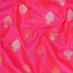Buy French Pink Colour Silk Zari Jaal Banarasi Brocade Fabrics 44