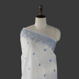 Buy Off White Kota Blue Colour Thread Embroidery With Beautiful Lace Border Dupatta Online in Delhi