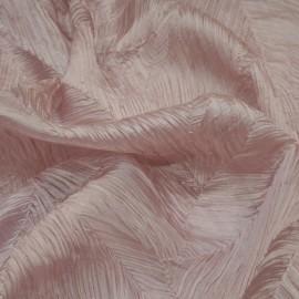 Buy Blush Peach Colour Satin Organza Abstract Pleated Fabrics 58