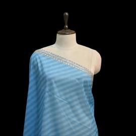 Buy Crystal Blue Colour Organza Digital Print Zari With Sequins Embroidery Dupatta Online in Delhi