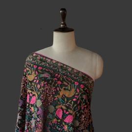 Buy Black Colour Georgette Multi Thread Embroidery Dupatta Online in Delhi