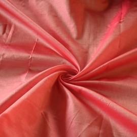 Buy Coral Pink Colour Pure Silk Fabrics Online in Delhi