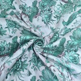 Buy Light Sky Blue Colour Silk Chanderi Floral Digital Print Fabrics Online in Delhi