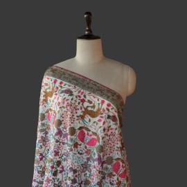 Buy Off White Colour Georgette Multi Thread Embroidery Dupatta Online in Delhi
