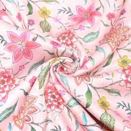 Buy Light Powder Pink Colour Silk Chanderi Floral Digital Print Fabrics  Online in Delhi