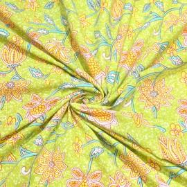 Buy Maximum Green Yellow Colour Cotton Print Fabrics Online in Delhi
