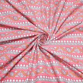 Buy Flamingo Pink Colour Cotton Print Fabrics  Online in Delhi