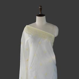 Buy Off White Kota Golden Colour Thread Embroidery With Beautiful Lace Border Dupatta Online in Delhi