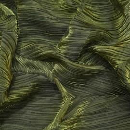 Buy Mehdi Green Colour Satin Organza Abstract Pleated Fabrics 58 Inch Online in Delhi