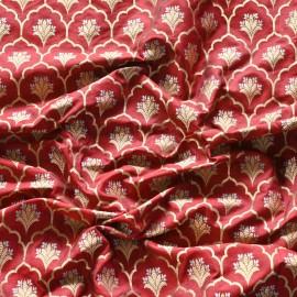 Buy Maroon Colour Silk Alfi Brocade Fabrics 44