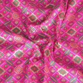 Buy Wild Strawberry Colour Silk Patola Brocade Fabrics 44