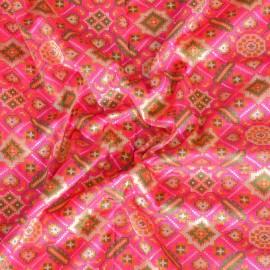 Buy Brilliant Rose  Colour Silk Patola Brocade Fabrics 44