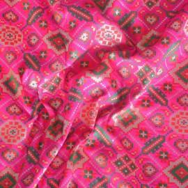 Buy Rose Bonbon Colour Silk Patola Brocade Fabrics 44