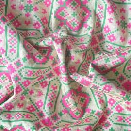 Buy Cream Colour Silk Patola Brocade Fabrics 44