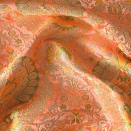 Buy Peach Colour Pure Satin Kimkhab Brocade Banarasi Fabrics 44
