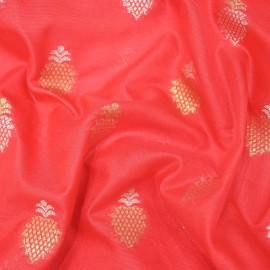 Buy Imperial Red Colour Silk Zari Jaal Banarasi Brocade Fabrics 44
