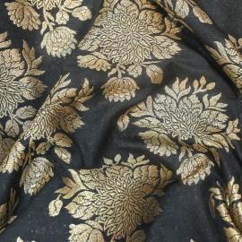 Buy Black Colour Silk Zari Jaal Banarasi Brocade Fabrics 44