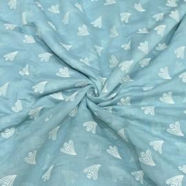 Buy Sky Blue Colour 40gm Silk Chanderi Thread Booti Embroidery Fabrics Online in Delhi