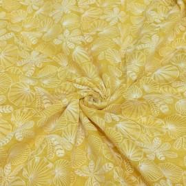 Buy Mellow Yellow Colour 40gm Silk Chanderi Thread Embroidery Fabrics Online in Delhi