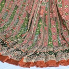 Buy Ancient Copper Colour Viscose Crepe Digital Print With Zari & Sequins Embroidery Fabrics Online in Delhi