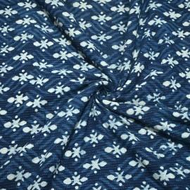 Buy Natural Indigo Cotton Dhagai & Geometric Block Print Fabrics Rjs248 Online in Delhi