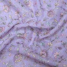 Buy Pale Violet Colour Kota Multi Thread With Sequins Embroidery Fabrics Online in Delhi