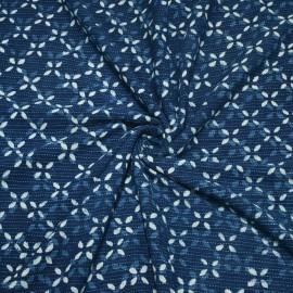 Buy Natural Indigo Cotton Dhagai & Geometric Block Print Fabrics Rjs250 Online in Delhi