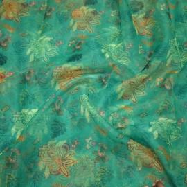 Buy Light Sea Green Colour Organza Digital Print Fabrics Online in Delhi
