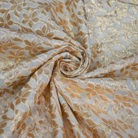 Buy Off White Colour Badla Chanderi Anmol Zari  Dyeable Fabrics Rjs987 Online in Delhi