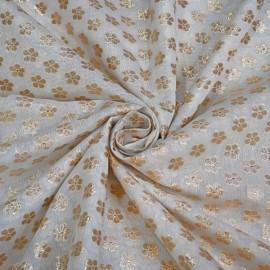 Buy White Colour Badla Chanderi Anmol Zari  Dyeable Fabrics Rjs988 Online in Delhi