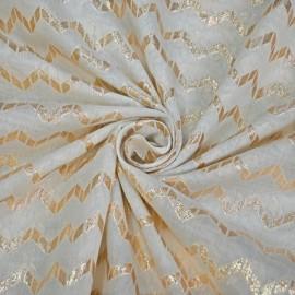 Buy White Colour Badla Chanderi Anmol Zari  Dyeable Fabrics Rjs993 Online in Delhi