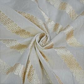 Buy White Colour Chanderi Matt Gold Zari Dyeable Fabrics  Online in Delhi