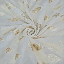 Buy White Colour Chanderi Mat Gold Zari Dyeable Fabrics Rjs1014 Online in Delhi