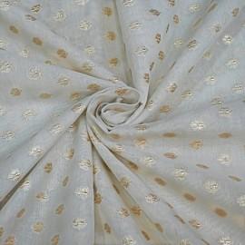 Buy White Colour Chanderi Mat Gold Zari Dyeable Fabrics Rjs1015 Online in Delhi