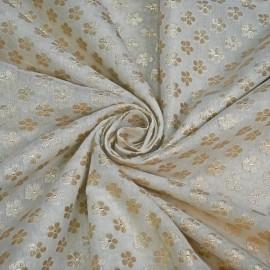Buy Off White Colour Chanderi Mat Gold Zari Dyeable Fabrics Rjs1016 Online in Delhi