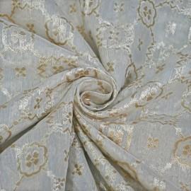 Buy Off White Colour Chanderi Mat Gold Zari Dyeable Fabrics Rjs1017 Online in Delhi
