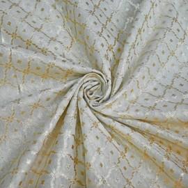 Buy Off White Colour Chanderi Mat Gold Zari Dyeable Fabrics Rjs1019 Online in Delhi