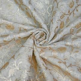 Buy Off White Colour Chanderi Mat Gold Zari Dyeable Fabrics Rjs1020 Online in Delhi