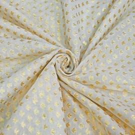 Buy White Colour Chanderi Gold Zari Dyeable Fabrics Rjs1005 Online in Delhi