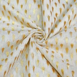 Buy Off White Colour Chanderi Gold Zari Dyeable Fabrics Rjs1006 Online in Delhi