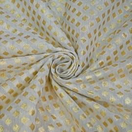 Buy Off White Colour Chanderi Gold Zari Dyeable Fabrics Rjs1007 Online in Delhi