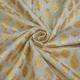 Buy Off White Colour Chanderi Gold Zari Dyeable Fabrics Rjs1008 Online in Delhi