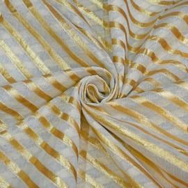 Buy Off White Colour Chanderi Gold Zari Dyeable Fabrics Rjs1009 Online in Delhi