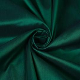 Buy Bottle Green Colour Pure Dupion Silk Fabrics Online in Delhi